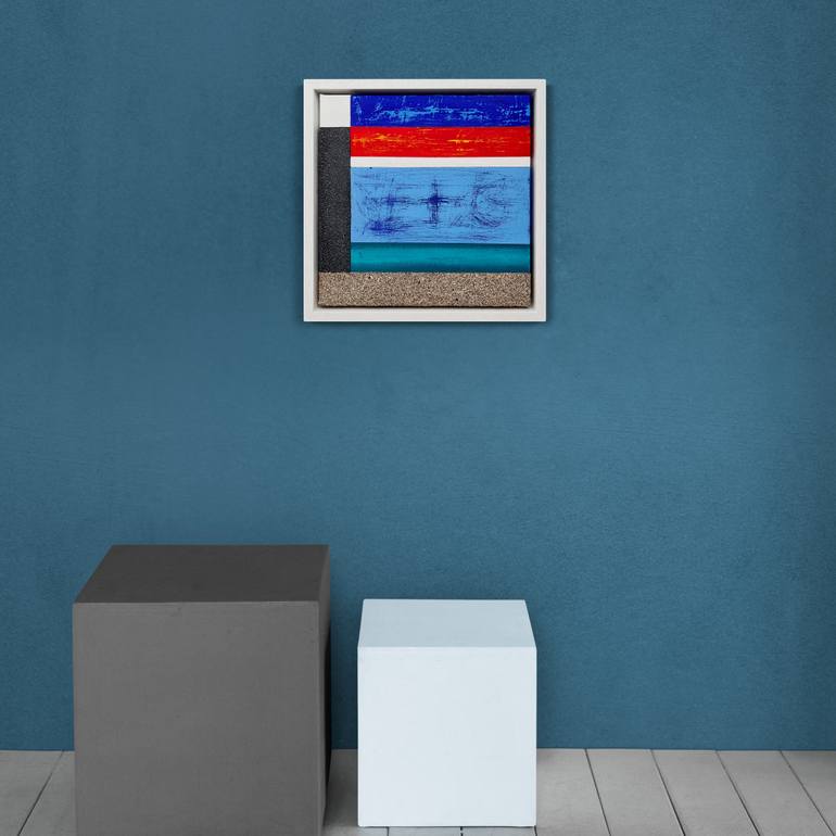 Original Abstract Expressionism Boat Mixed Media by Shelley Thornton