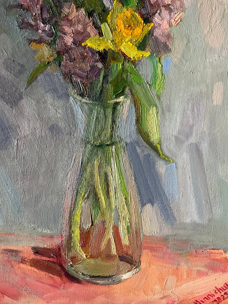 Original Impressionism Floral Painting by Mariia Vinnichuk