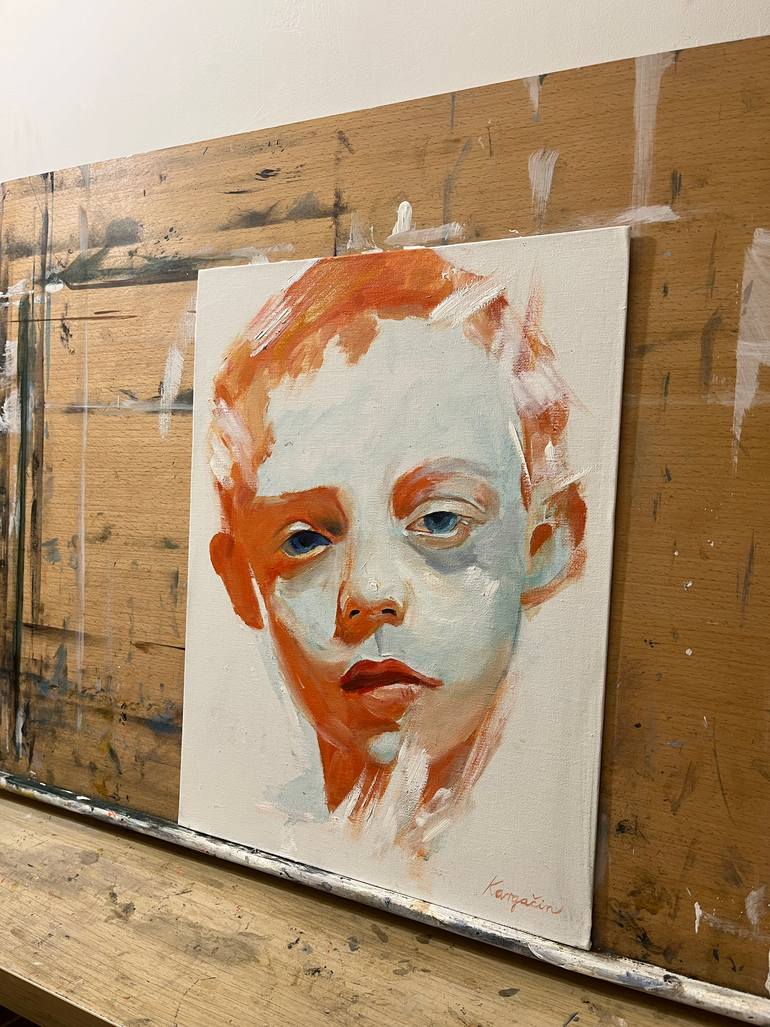 Original Realism People Painting by Kresimir Kargacin