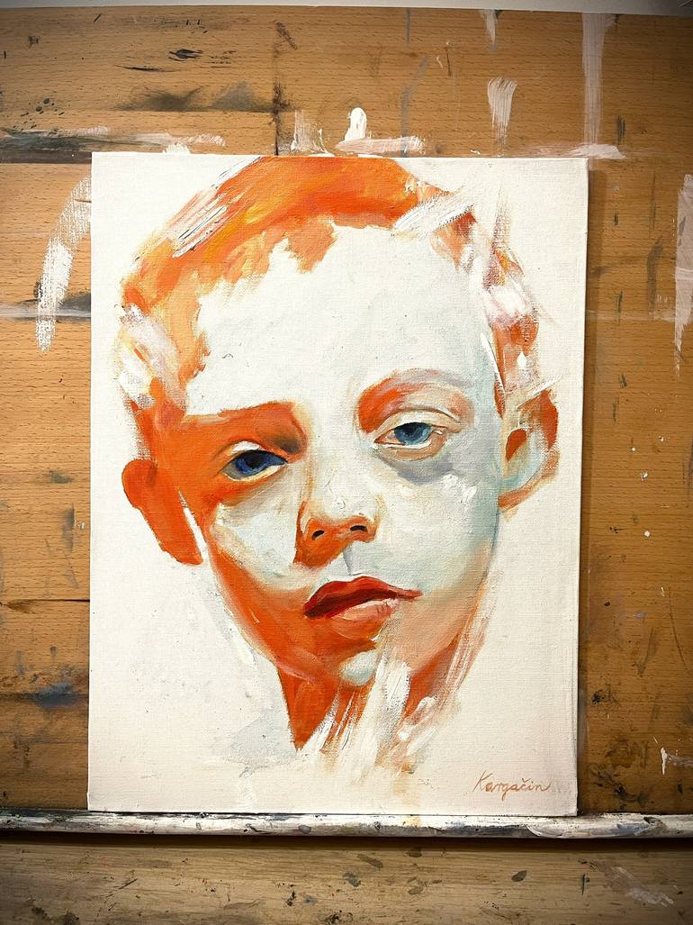 Original Realism People Painting by Kresimir Kargacin