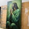 oil painting of jesus in prayer