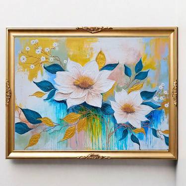 Original Abstract Floral Paintings by Nida Khan