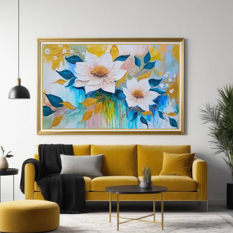 Original Abstract Floral Painting by Nida Khan