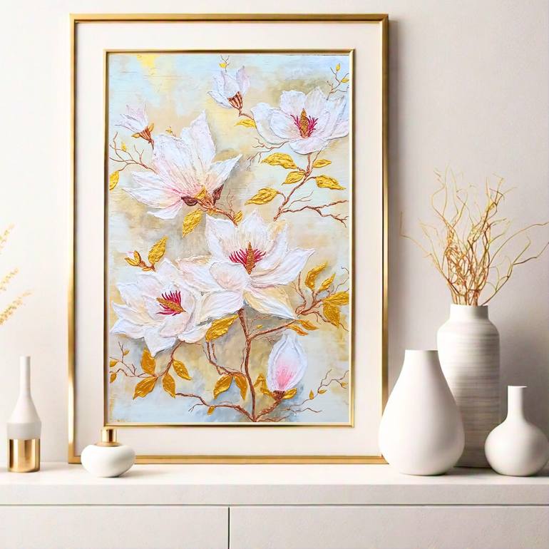 Original Abstract Floral Painting by Nida Khan