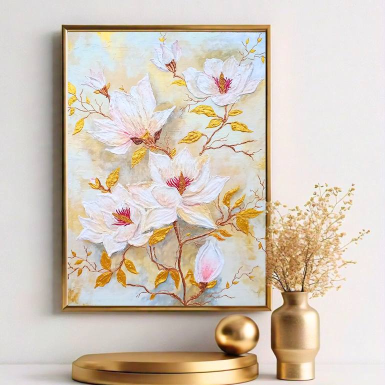 Original Abstract Floral Painting by Nida Khan