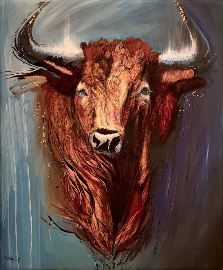 Original Abstract Expressionism Animal Mixed Media by Mouna Bennani