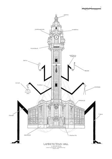 Original Black & White Architecture Drawings by Agustin Coll