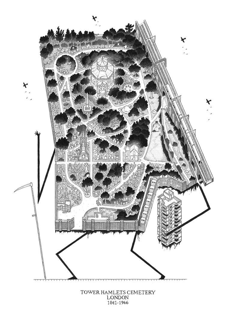 Original Black & White Architecture Drawings by Agustin Coll