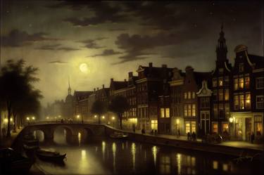 Original Classicism Cities Paintings by Sam Wang