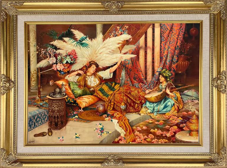 Original Classicism Women Painting by Wala Alhadad