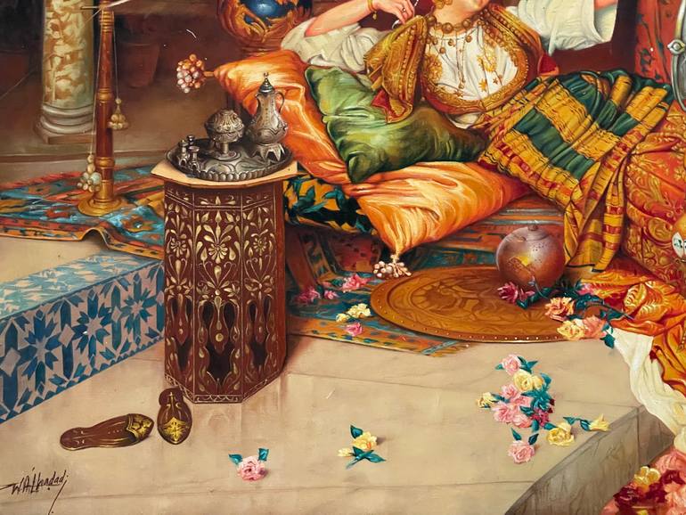 Original Classicism Women Painting by Wala Alhadad