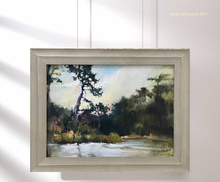 Original Romanticism Landscape Painting by Wala Alhadad