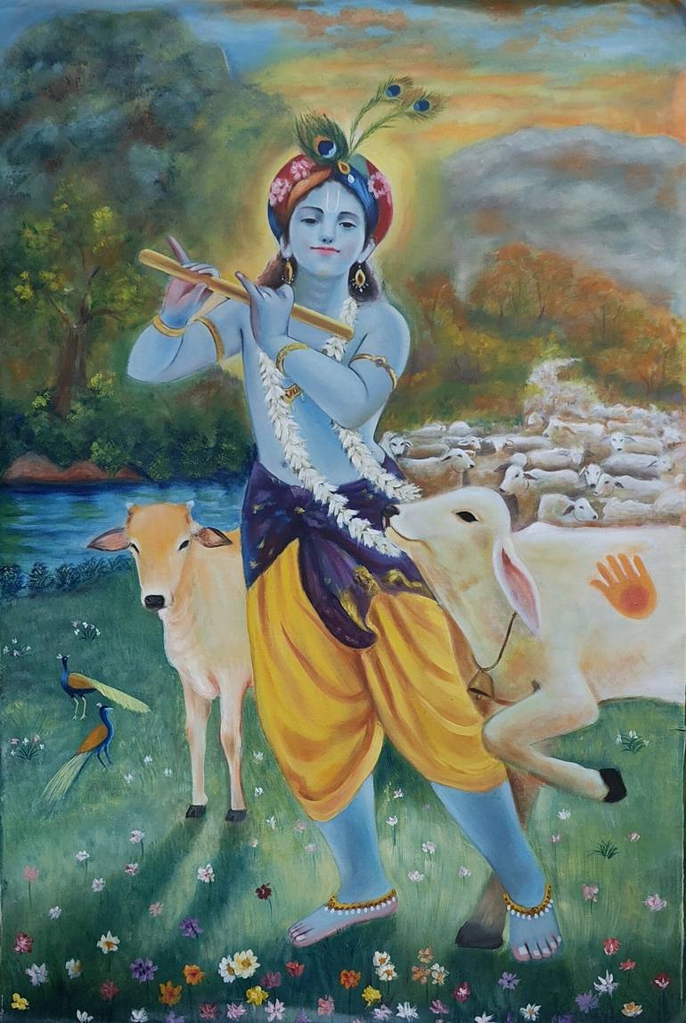 Original Classicism Love Painting by Prem Joshi