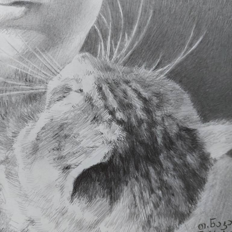 Original Black & White Humor Drawing by Tamar Nakaidze