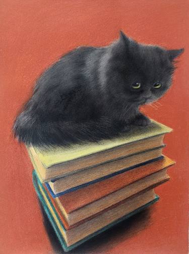 Original Realism Cats Drawings by Tamar Nakaidze