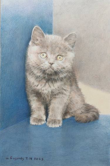 Original Realism Cats Drawings by Tamar Nakaidze