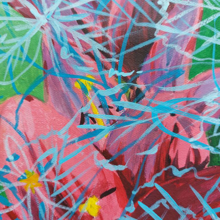 Original Fractal Floral Painting by Tamar Nakaidze