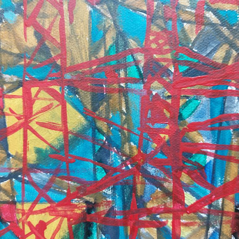 Original Abstract Expressionism Landscape Painting by Tamar Nakaidze