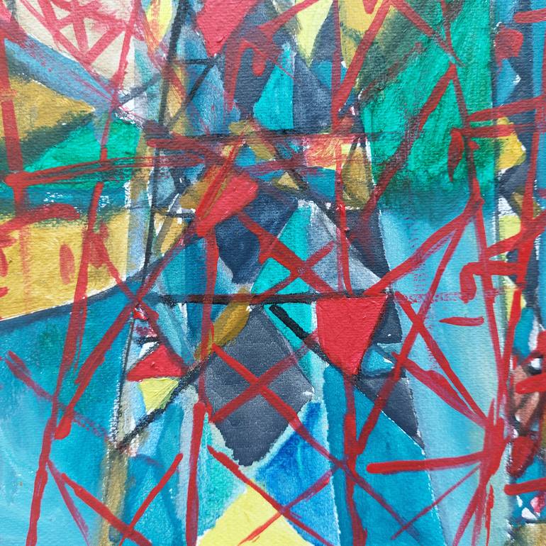 Original Abstract Expressionism Landscape Painting by Tamar Nakaidze