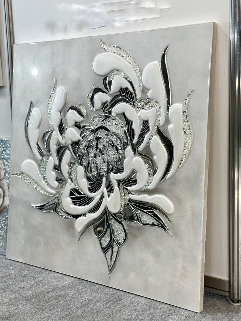 Original Black & White Botanic Mixed Media by Anna Berezhna