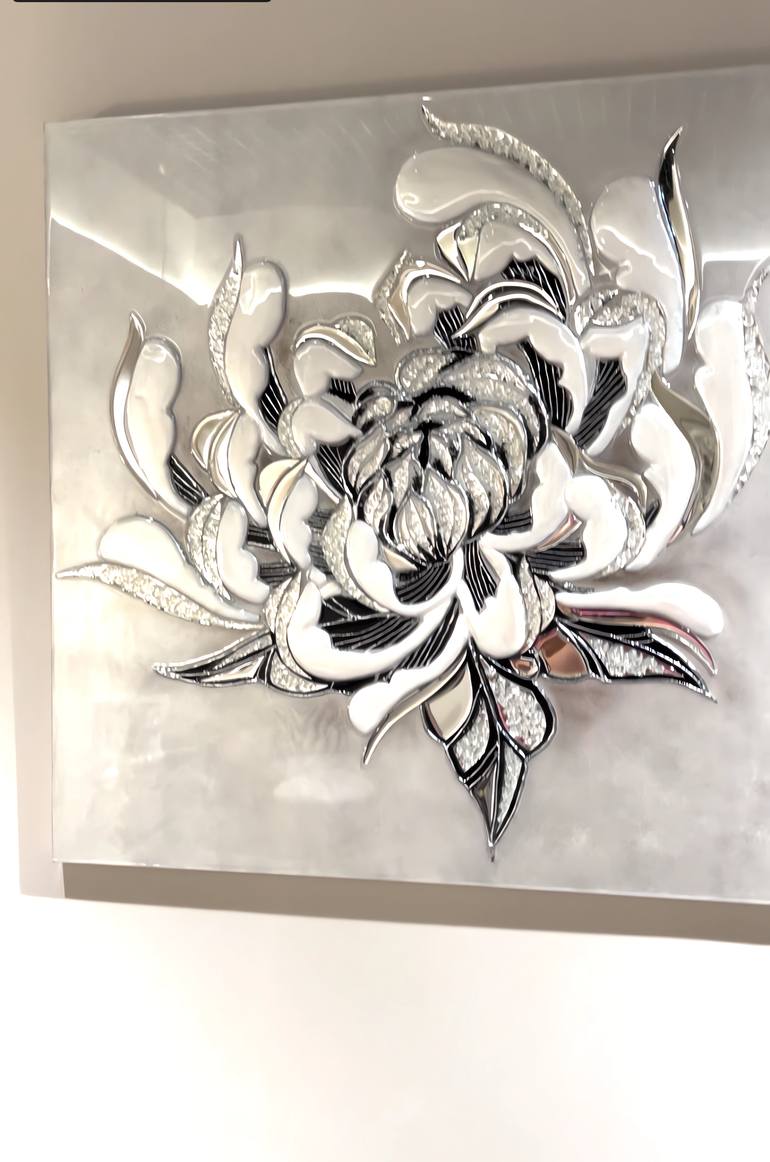 Original Black & White Botanic Mixed Media by Anna Berezhna