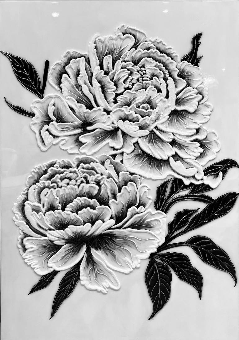 Original Abstract Botanic Paintings by Anna Berezhna