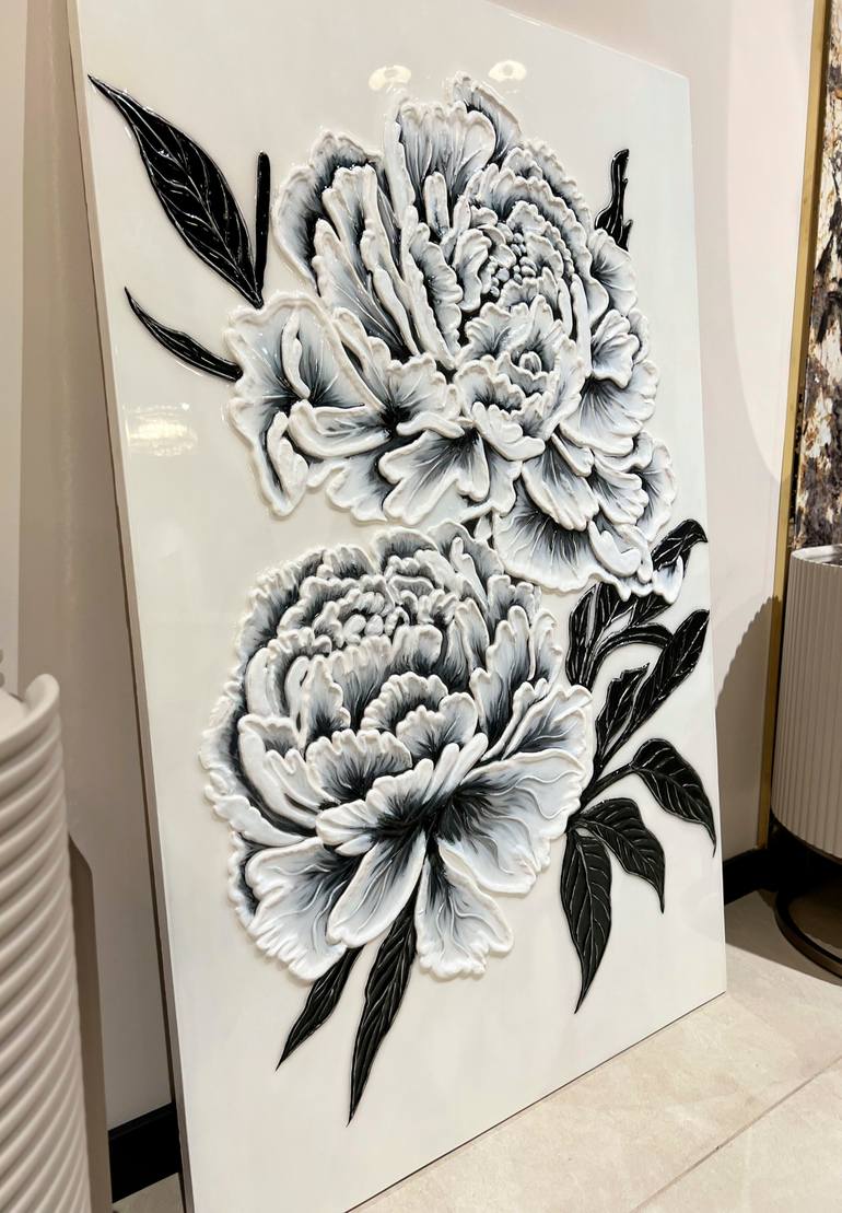 Original Abstract Botanic Painting by Anna Berezhna