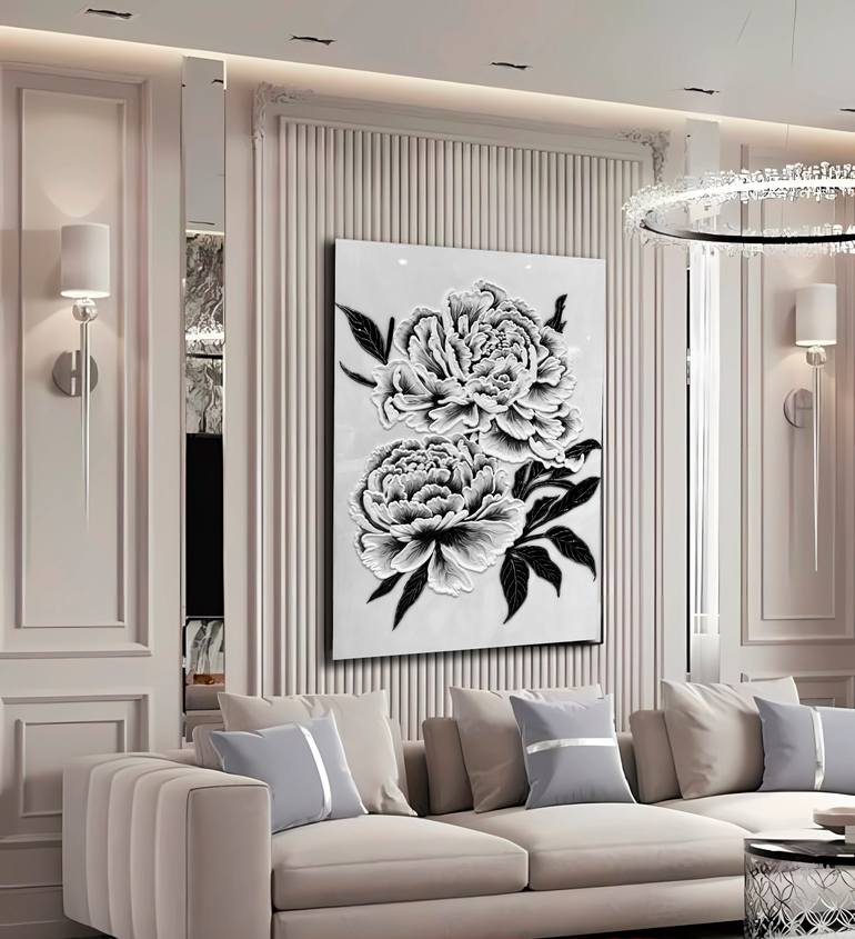 Original Abstract Botanic Painting by Anna Berezhna
