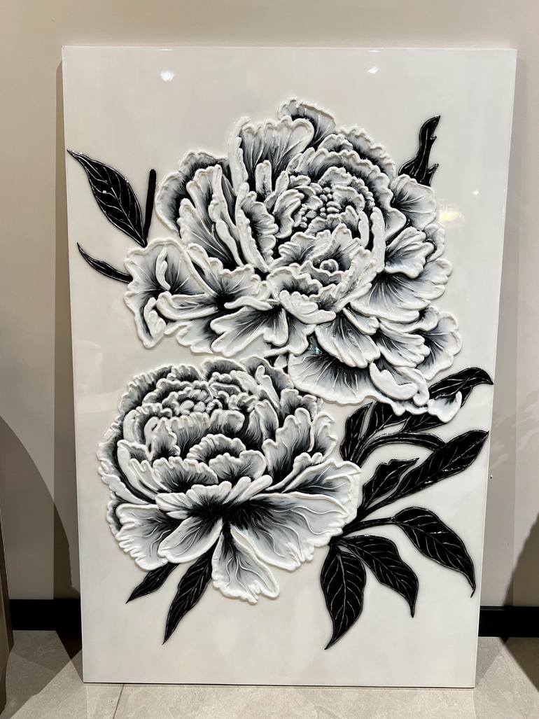 Original Abstract Botanic Painting by Anna Berezhna