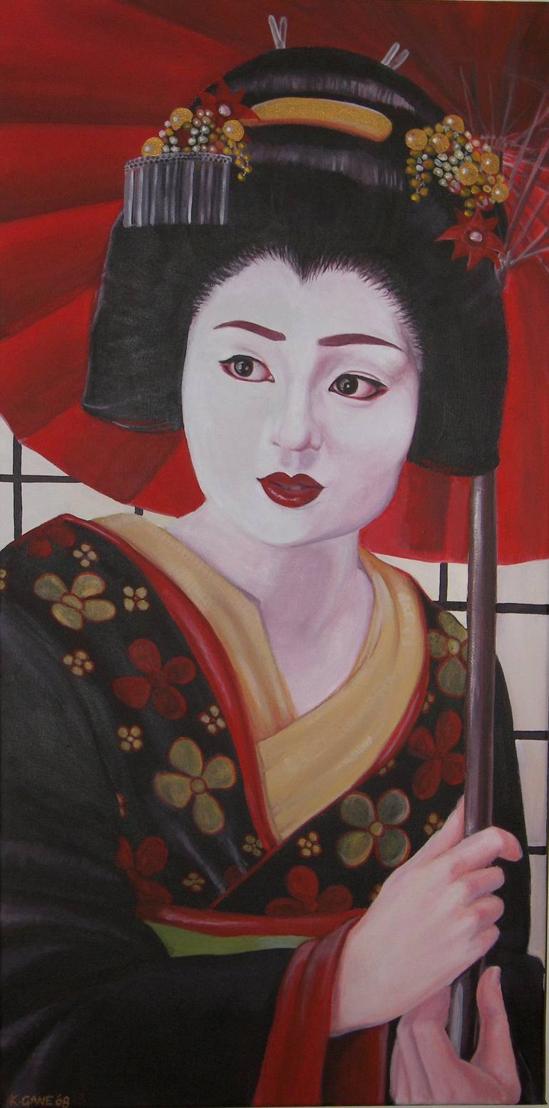 Kyoto Geisha Painting by Karen Gane | Saatchi Art