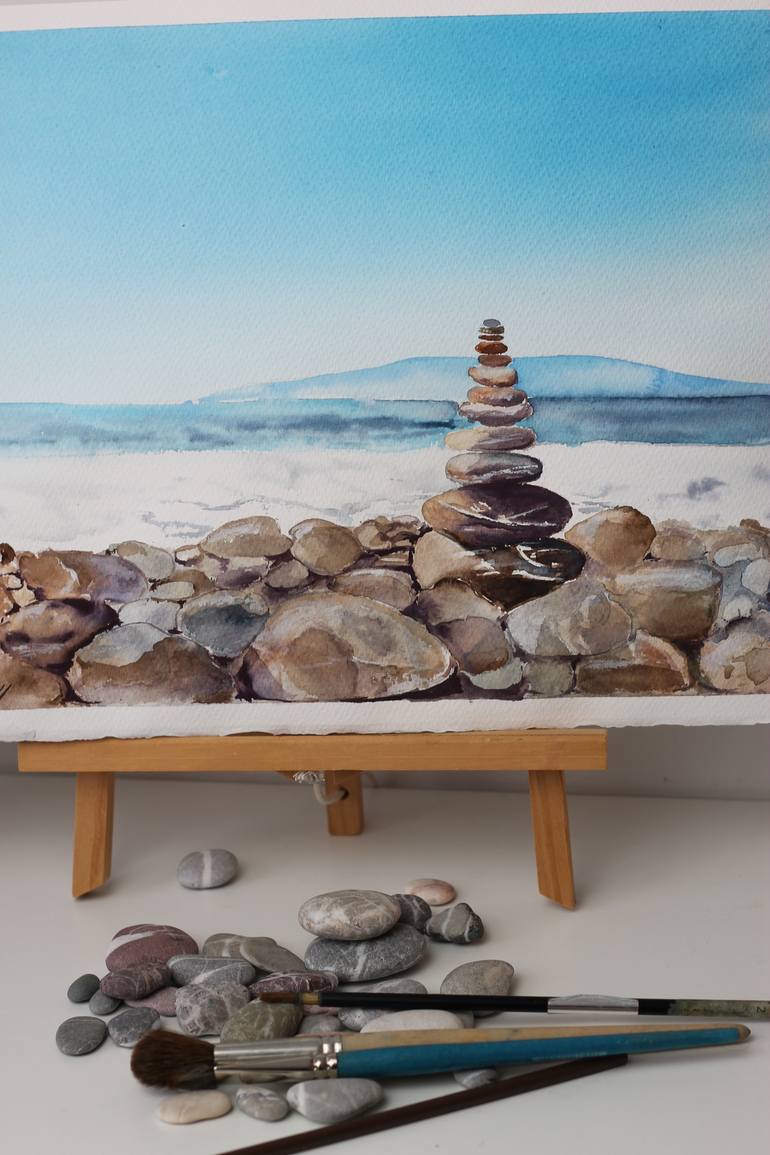 Original Photorealism Beach Painting by Irina Ivanovska