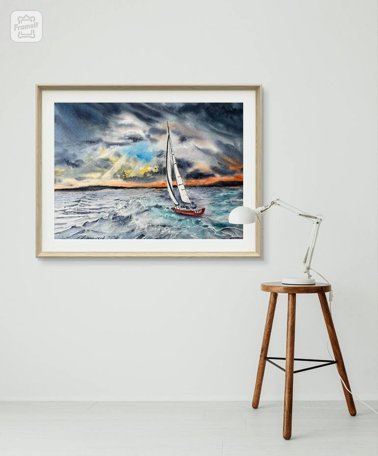 Original Classicism Boat Painting by Irina Ivanovska