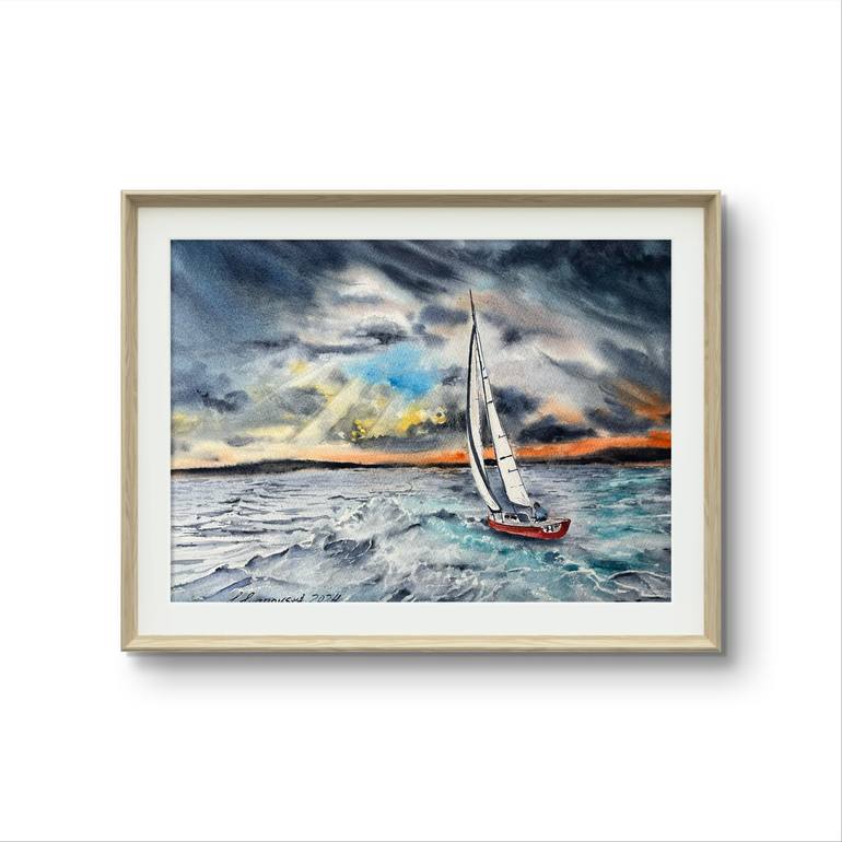 Original Classicism Boat Painting by Irina Ivanovska