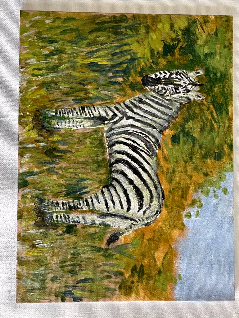 Original Color Field Painting Animal Painting by Anton Art