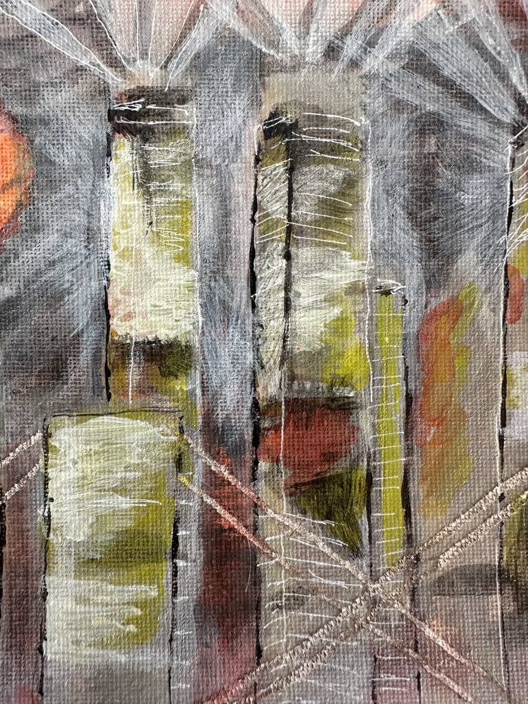Original Abstract Architecture Painting by Anton Art