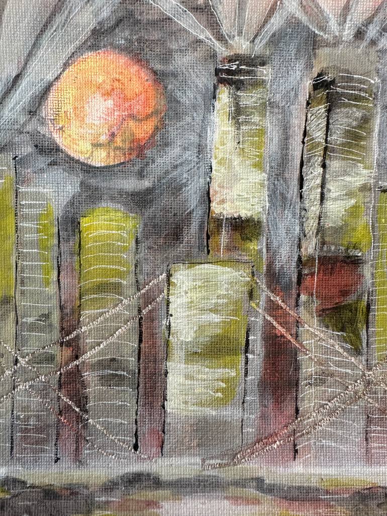Original Abstract Architecture Painting by Anton Art