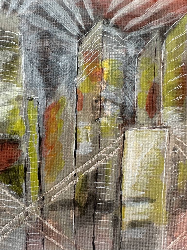 Original Abstract Architecture Painting by Anton Art