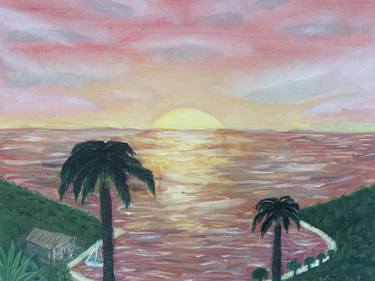 Original Color Field Painting Beach Painting by Anton Art
