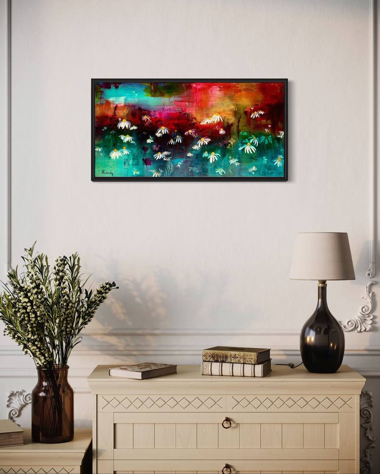 Original Abstract Floral Painting by Pavlina Sojmova