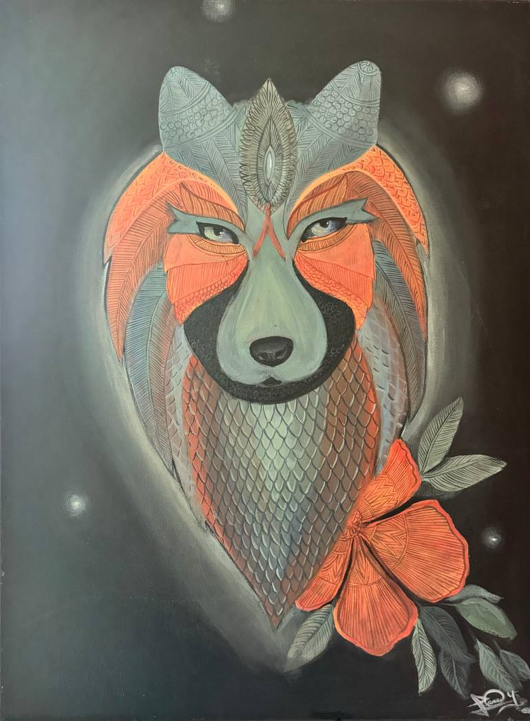 Original Abstract Animal Painting by Simmy Kaipanthodi