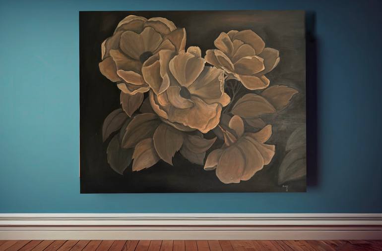 Original Impressionism Floral Painting by Simmy Kaipanthodi