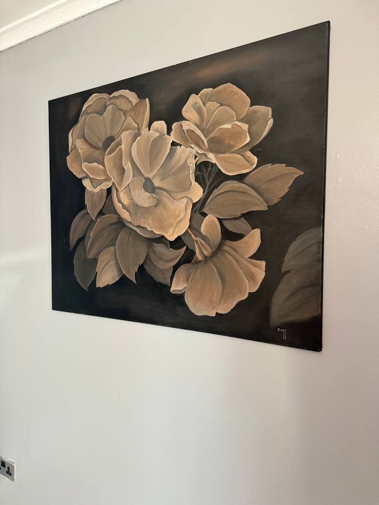 Original Impressionism Floral Painting by Simmy Kaipanthodi
