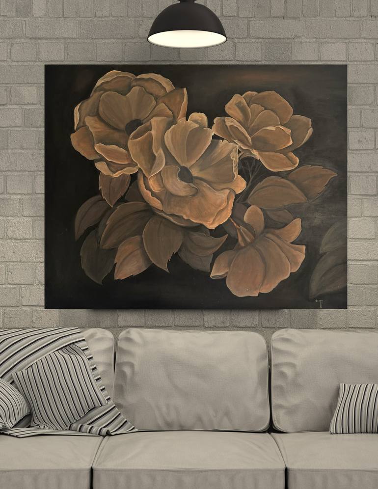 Original Impressionism Floral Painting by Simmy Kaipanthodi