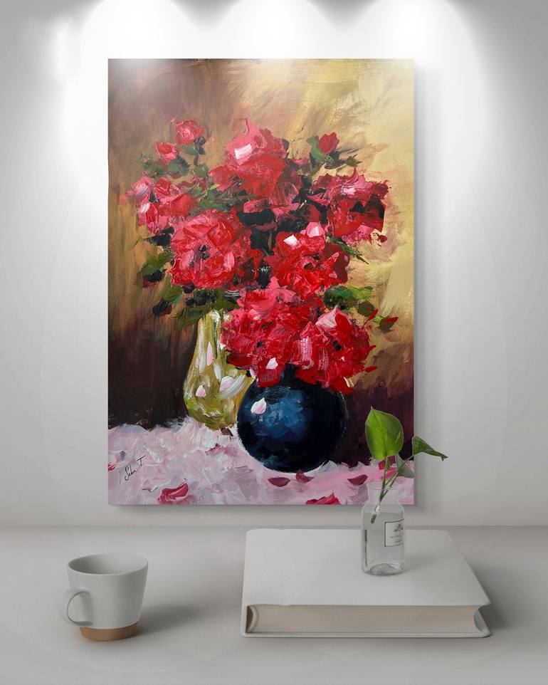 Original Impressionism Botanic Painting by Selma Sahetmammedov