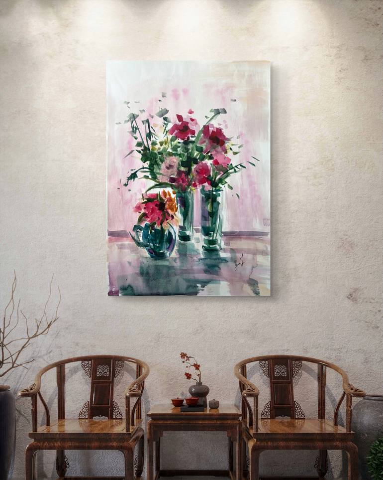 Original Impressionism Botanic Painting by Selma Sahetmammedov