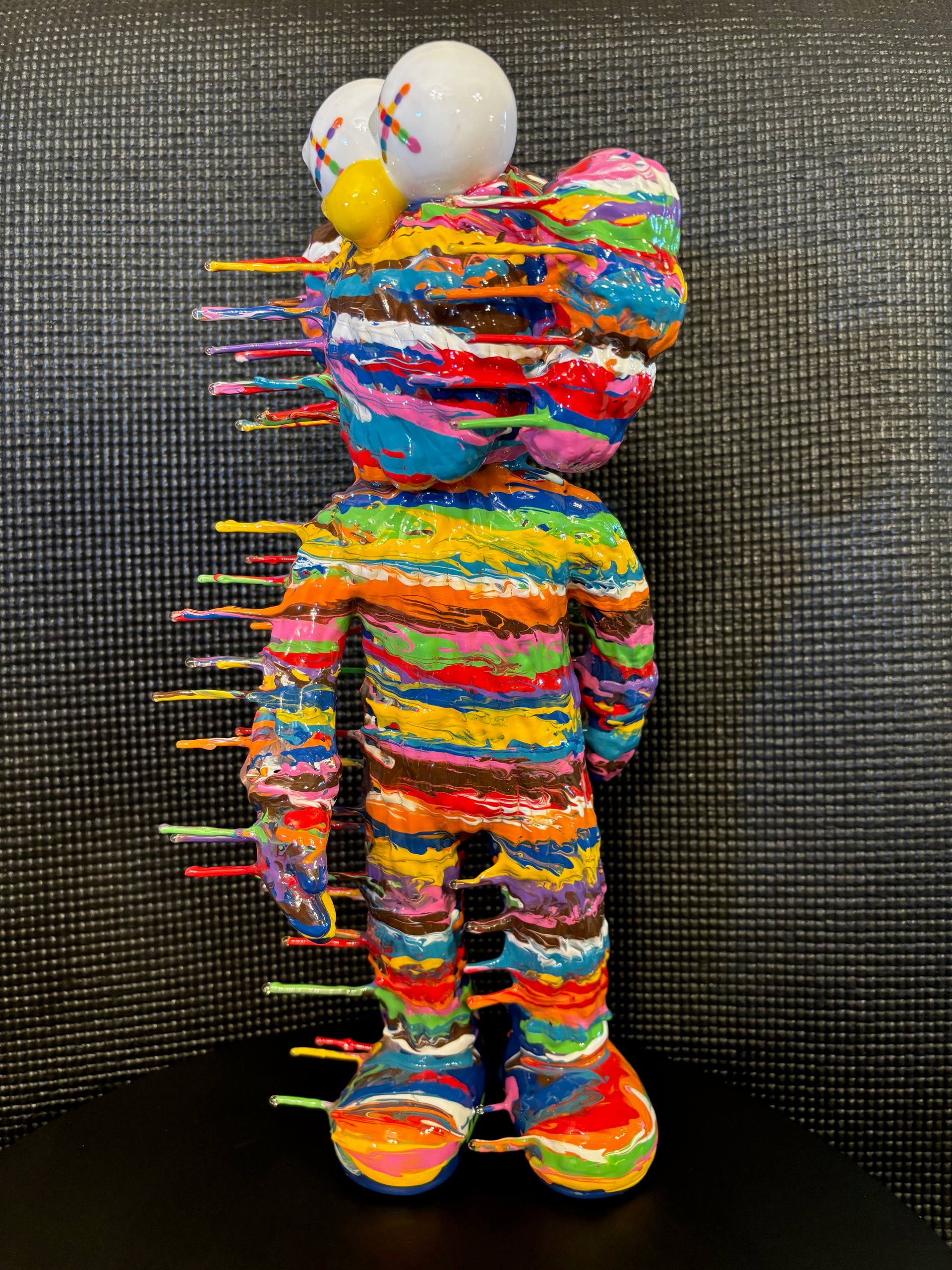Genedieve, Vortex BFF Blue Kaws Rainbow Sculpture by Genedieve