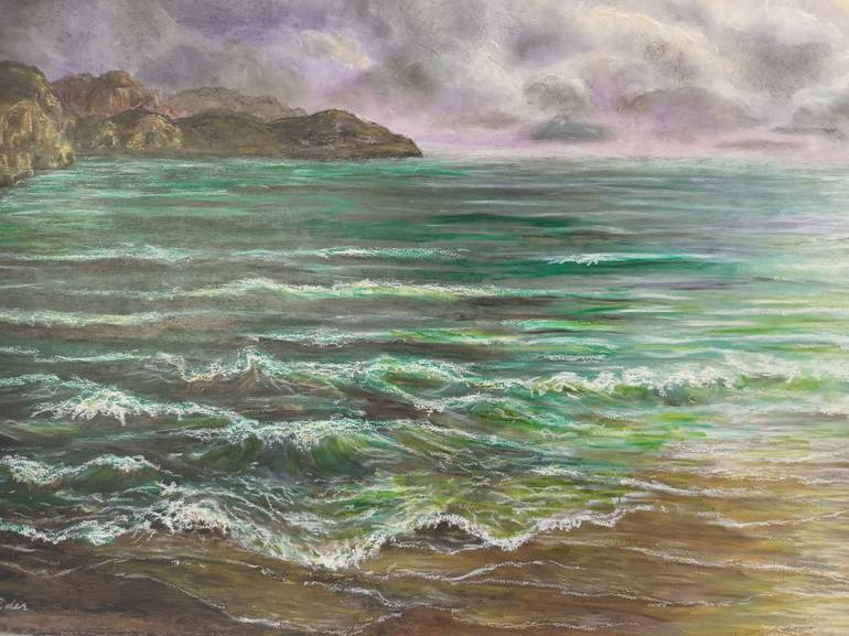 Original Impressionism Seascape Mixed Media by Charlotte Eder