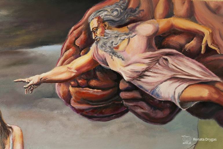 Original Symbolism Religion Painting by Renata Drygas