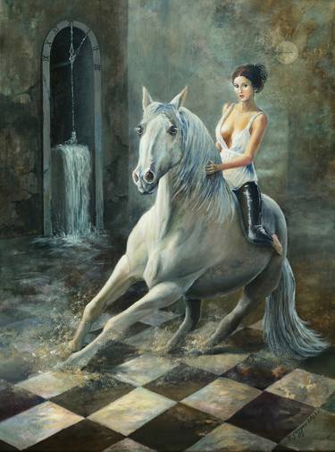 Original Symbolism Horse Paintings by Renata Drygas