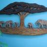 Full African Elephant Walk Wall Sculpture